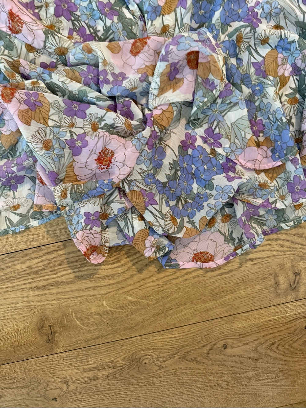 Floral Print Ruffle Hem Skort - Picture 7 of 8